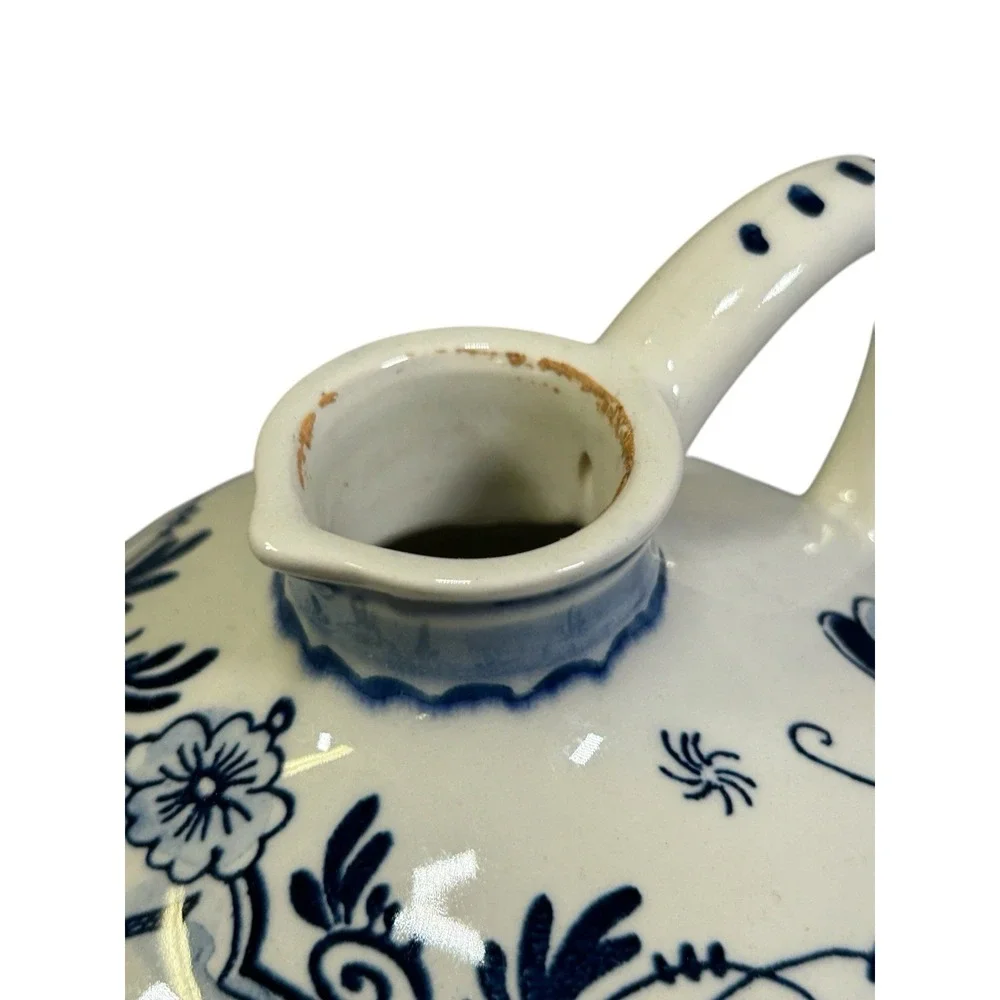 Vintage BOLS Delft Blue Decanter Jug with Stopper Hand Painted Holland Windmill
